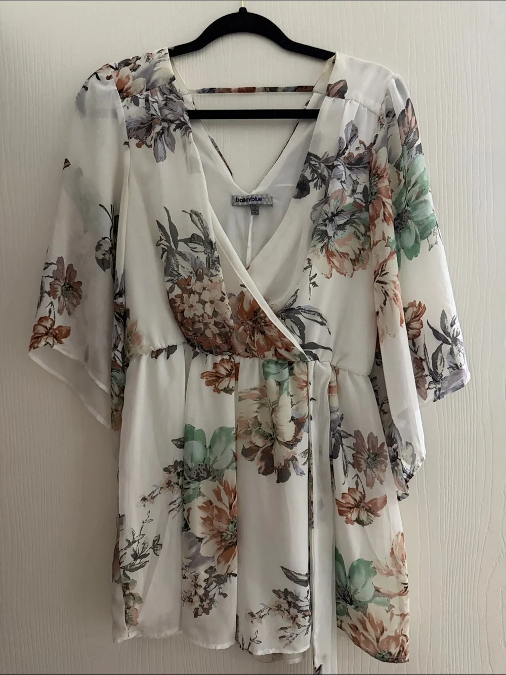 White Floral Wrap Romper